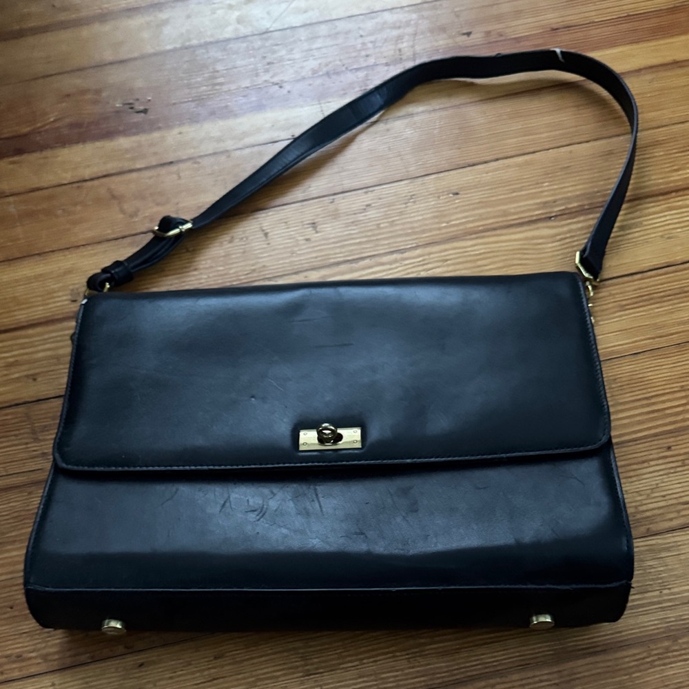 J. Crew Black Leather Shoulder Bag